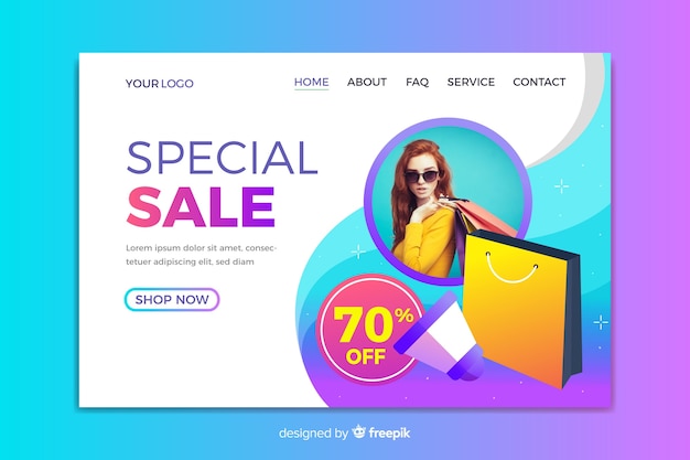 Sale landing page template