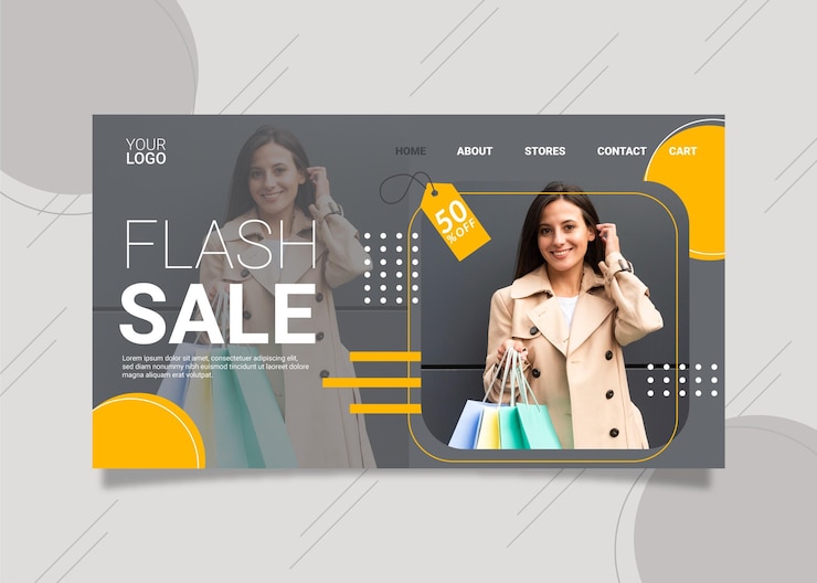 Free Vector sale landing page template