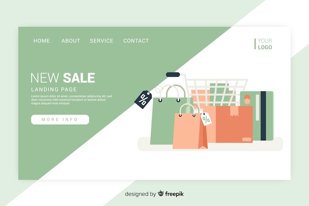 Sale landing page with luggages