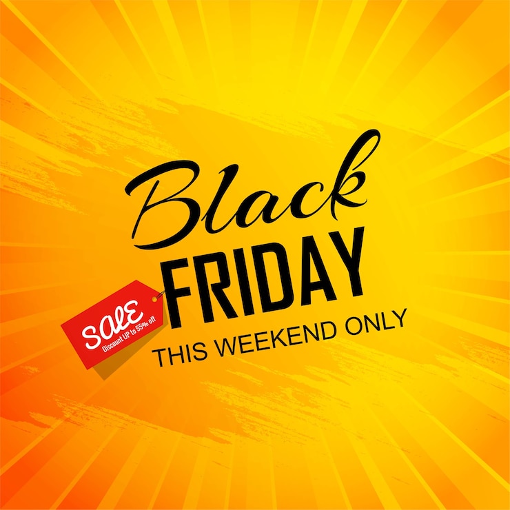 Free Vector sale poster of black friday card backgroun