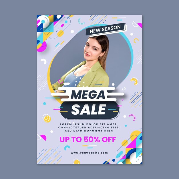 Sale poster template with photo