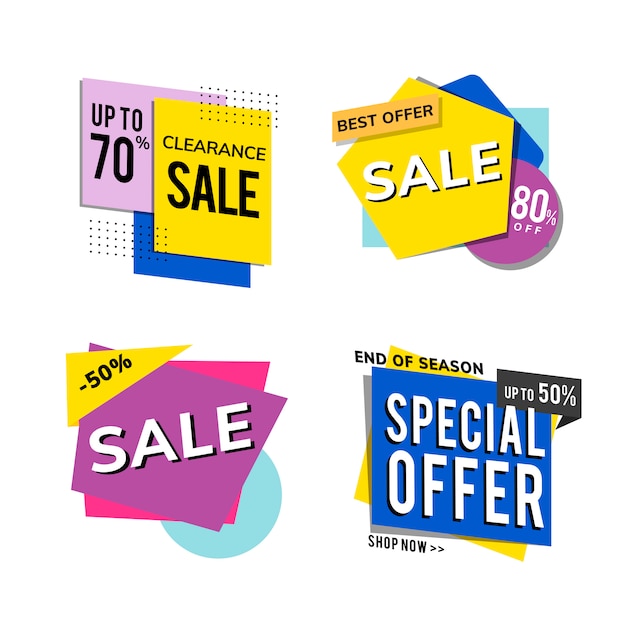 Sale promotion advertisements vector set