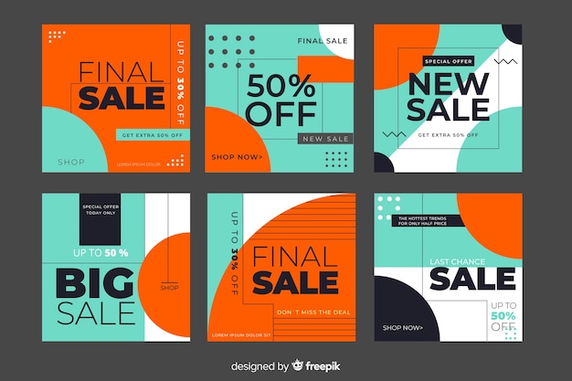 Sale promotion banner collection for social media