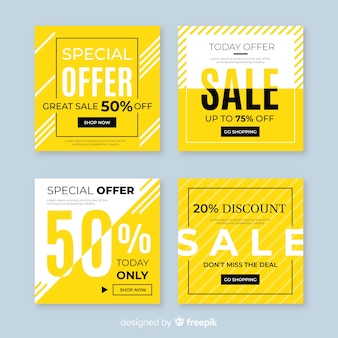 Sale promotion banners for social media collection