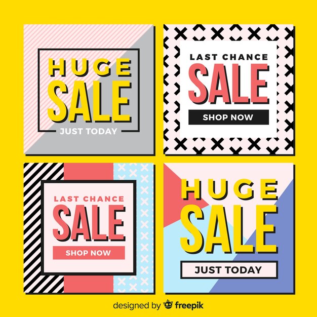 Sale promotion banners for social media collection