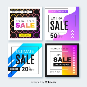 Sale promotion banners for social media collection