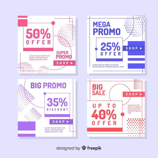 Sale promotion banners for social media