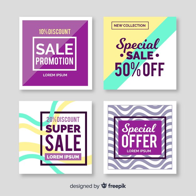 Sale promotion banners for social media