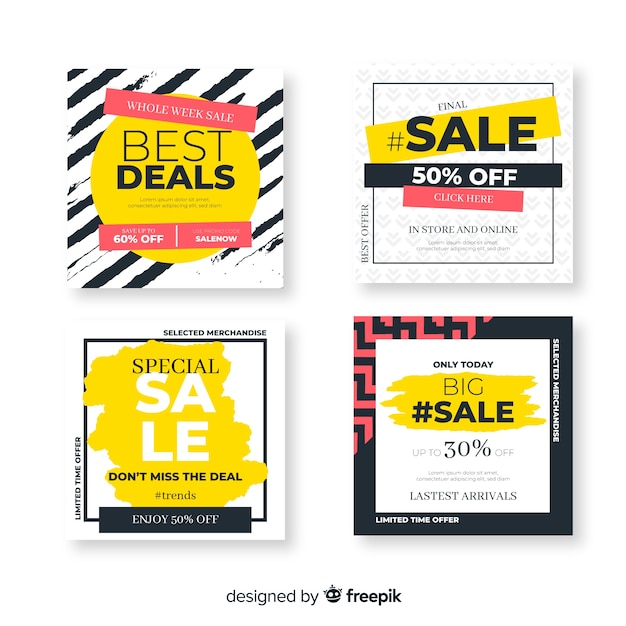 Free vector sale promotion banners for social media