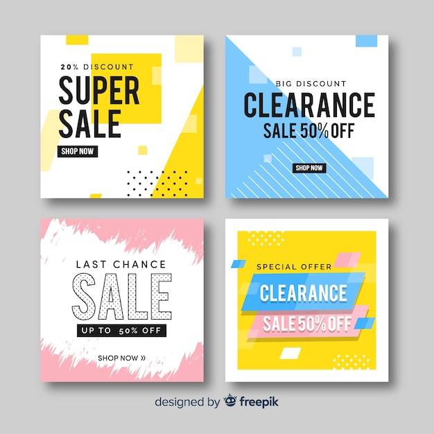 Sale promotion banners for social media