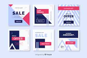Free vector sale promotion banners for social media