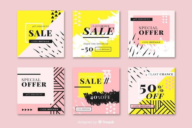 Sale promotion banners for social media