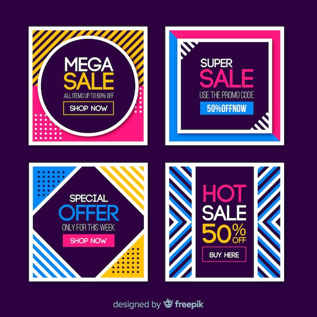 Sale promotion banners for social media