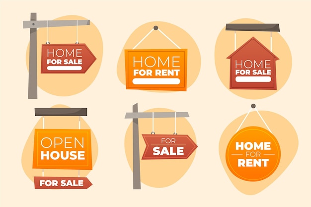 Free vector sale real estate signs collection