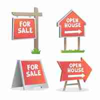 Free vector sale real estate signs collection