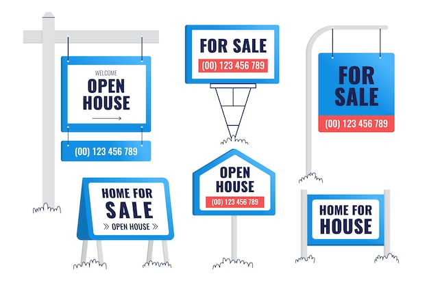 Free vector sale real estate signs set