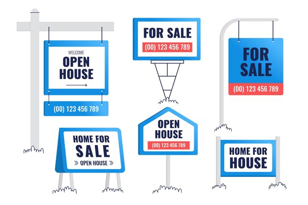 Sale real estate signs set