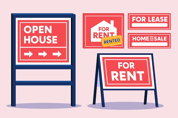 Free Vector sale real estate signs set