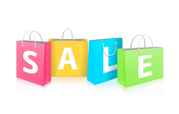 Sale on Shopping Bags isolated