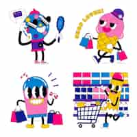 Free vector sale and shopping stickers collection