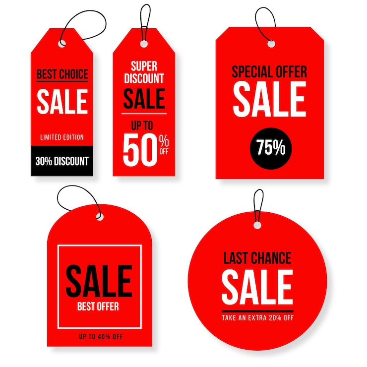 Free Vector sale tag collection