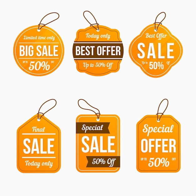 Free vector sale tag pack