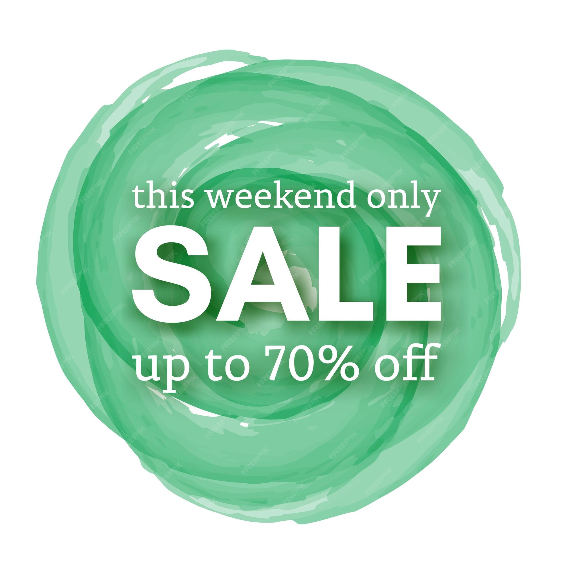 Premium Vector Sale This Weekend Only Up To 70 Off Sign With Shadow Over Red Watercolor Spot Vector Illustration