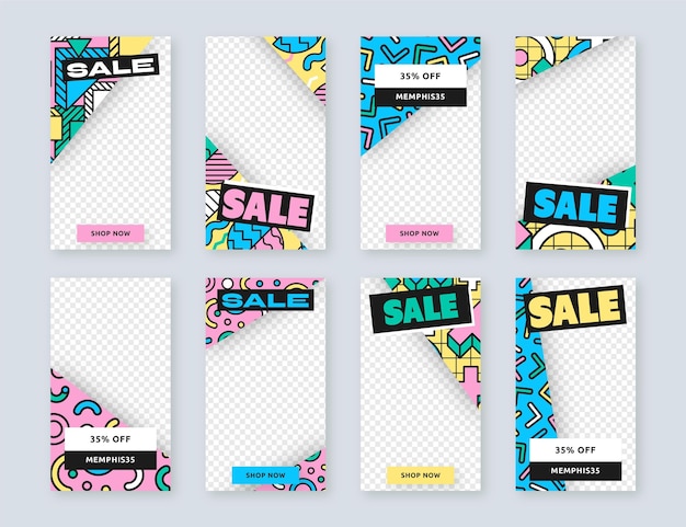 Free vector sale transparent background instagram stories