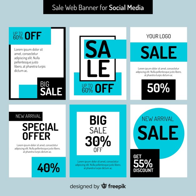 Sale web banner collection por social media
