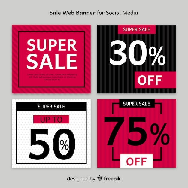 Sale web banner collection por social media