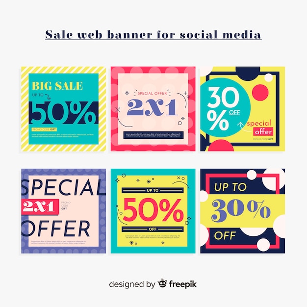 Sale web banner collection por social media