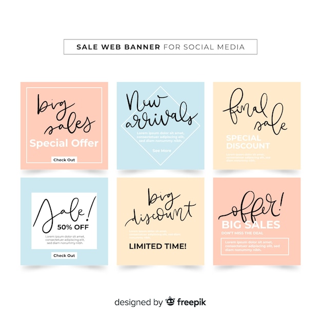 Free vector sale web banner collection