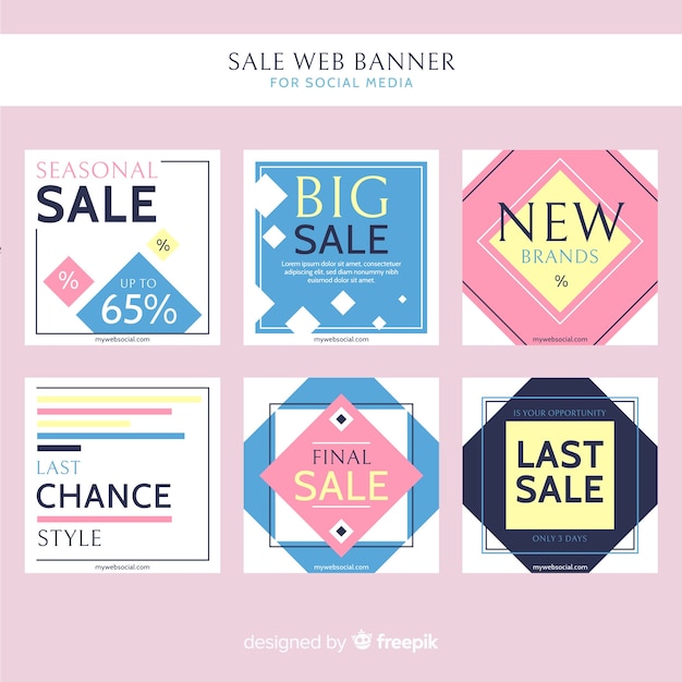 Sale web banner for social media collection