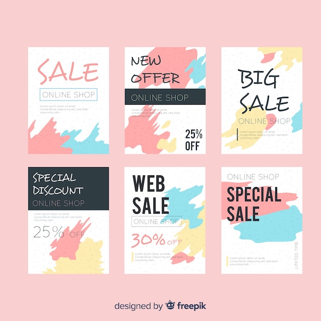 Free vector sale web banner for social media