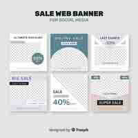 Free vector sale web banner for social media