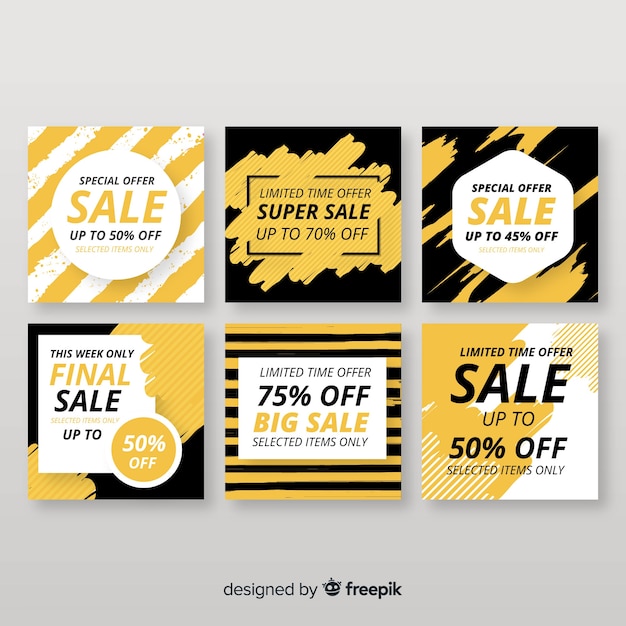 Free vector sale web banner for social media