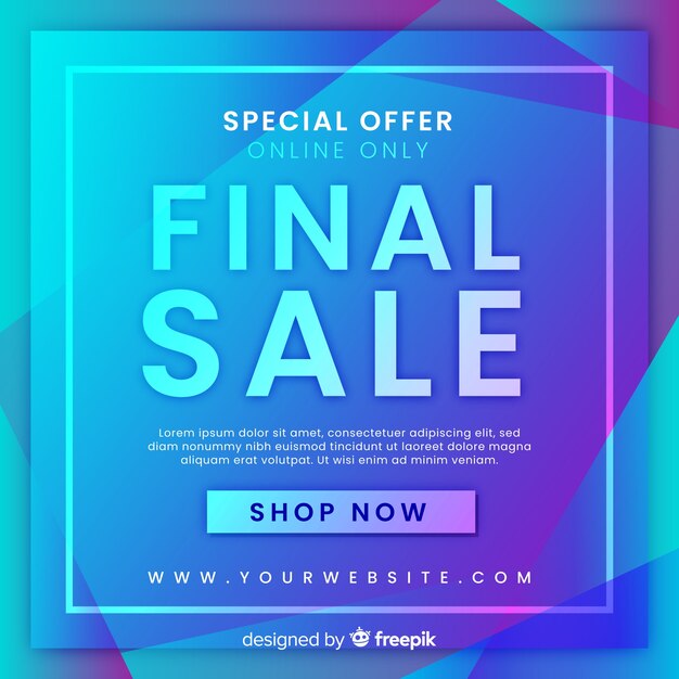 Free vector sale web banner for social media