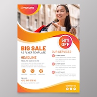 Sales a5 flyer with photo template