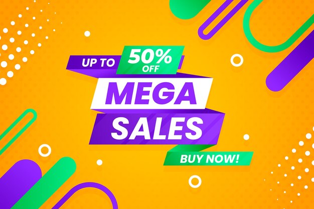 Sales background with colourful abstract elements