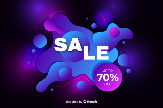 Free vector sales background with fluid effect