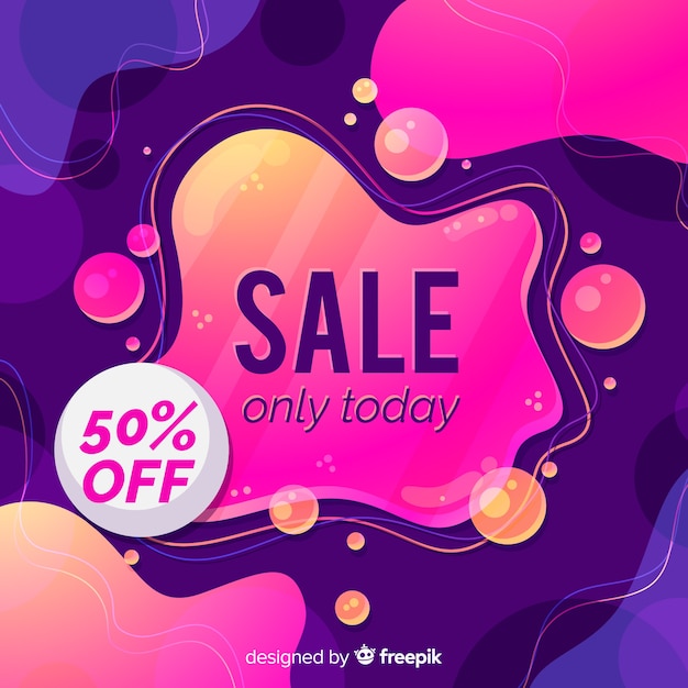 Free vector sales background with liquid effect