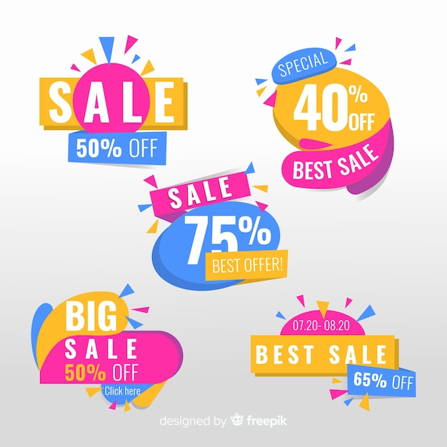 Sales banner collection in abstract style