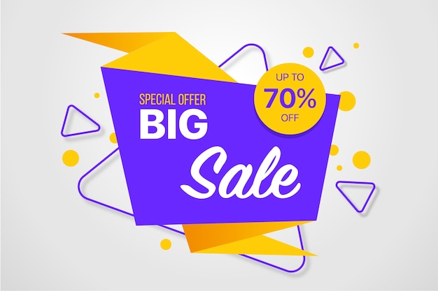 Free vector sales banner concept with origami