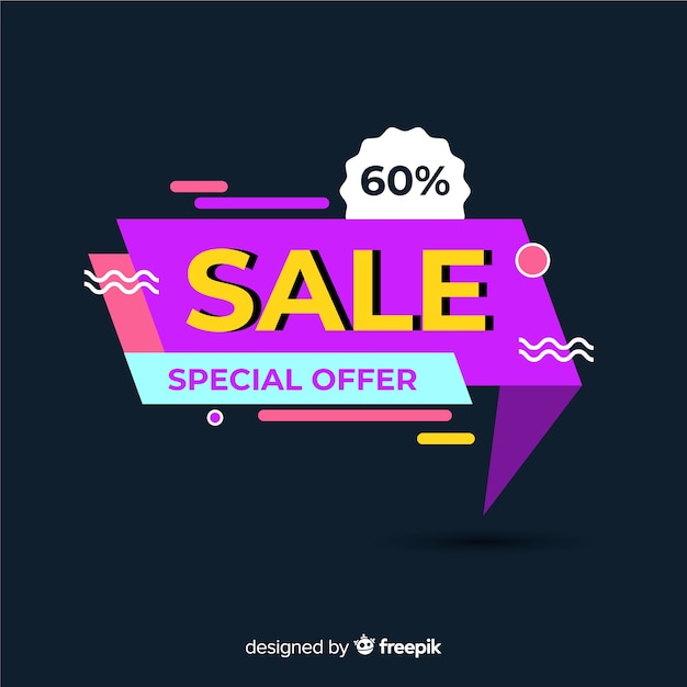 Free vector sales banner design in abstract colorful style