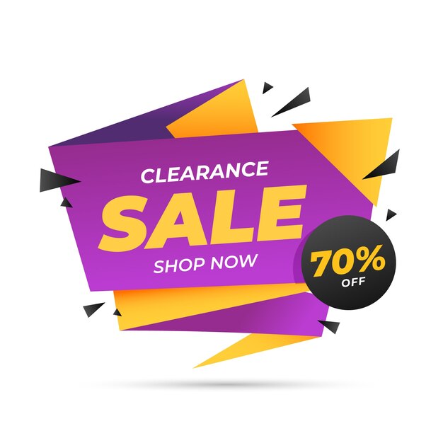 Sales banner in origami style template