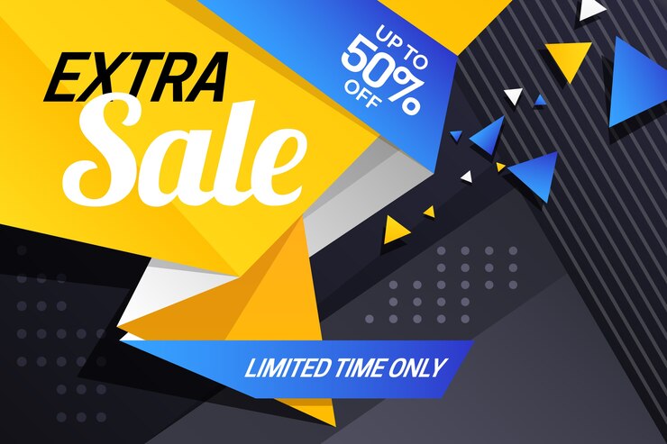 Free Vector sales banner in origami style