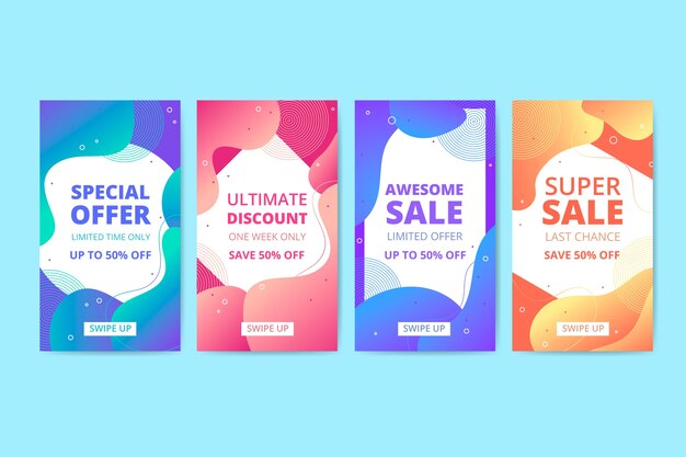 Sales banner template with abstract shapes
