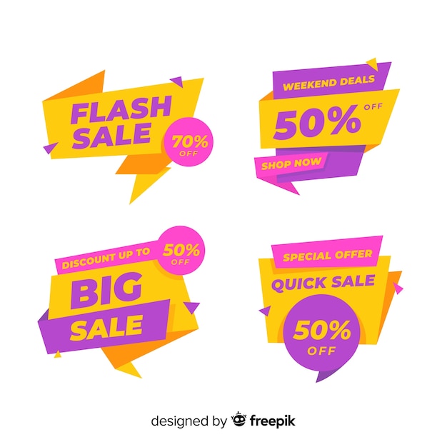 Sales banner templates with abstract shapes