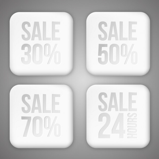 Free vector sales buttons pack