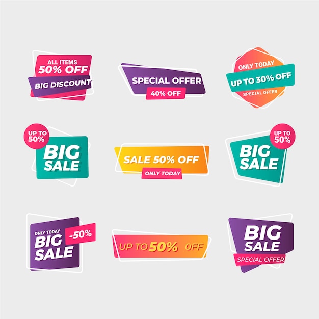 Sales colorful banner set